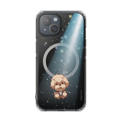 Skorter | Fluff's - Pookie the Poodle Beaming in Space Magnetic Clear Case for iPhone Series