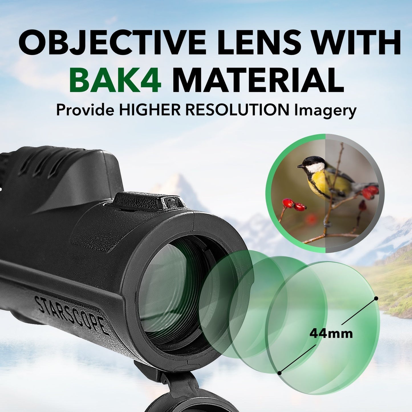 Skorter | Starscope Monocular Master - Enhanced Viewing, Clear and Sharp