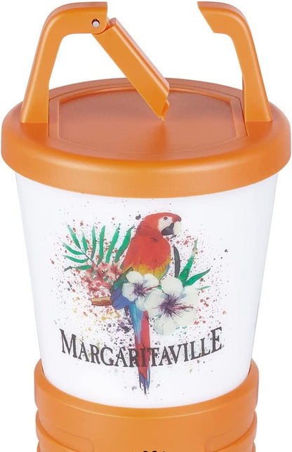 Skorter | Margaritaville Light The Way Lantern Wireless Speaker with 3 Colorful LED Light Modes, Waterproof Bluetooth Speaker, 5 Hours Playtime, Table Lamp Outdoor Speaker with True Wireless Pairing