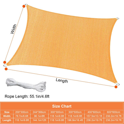 Skorter | 98% UV Blockers Awning Hide Rectangular Shade Sail Top Canopy