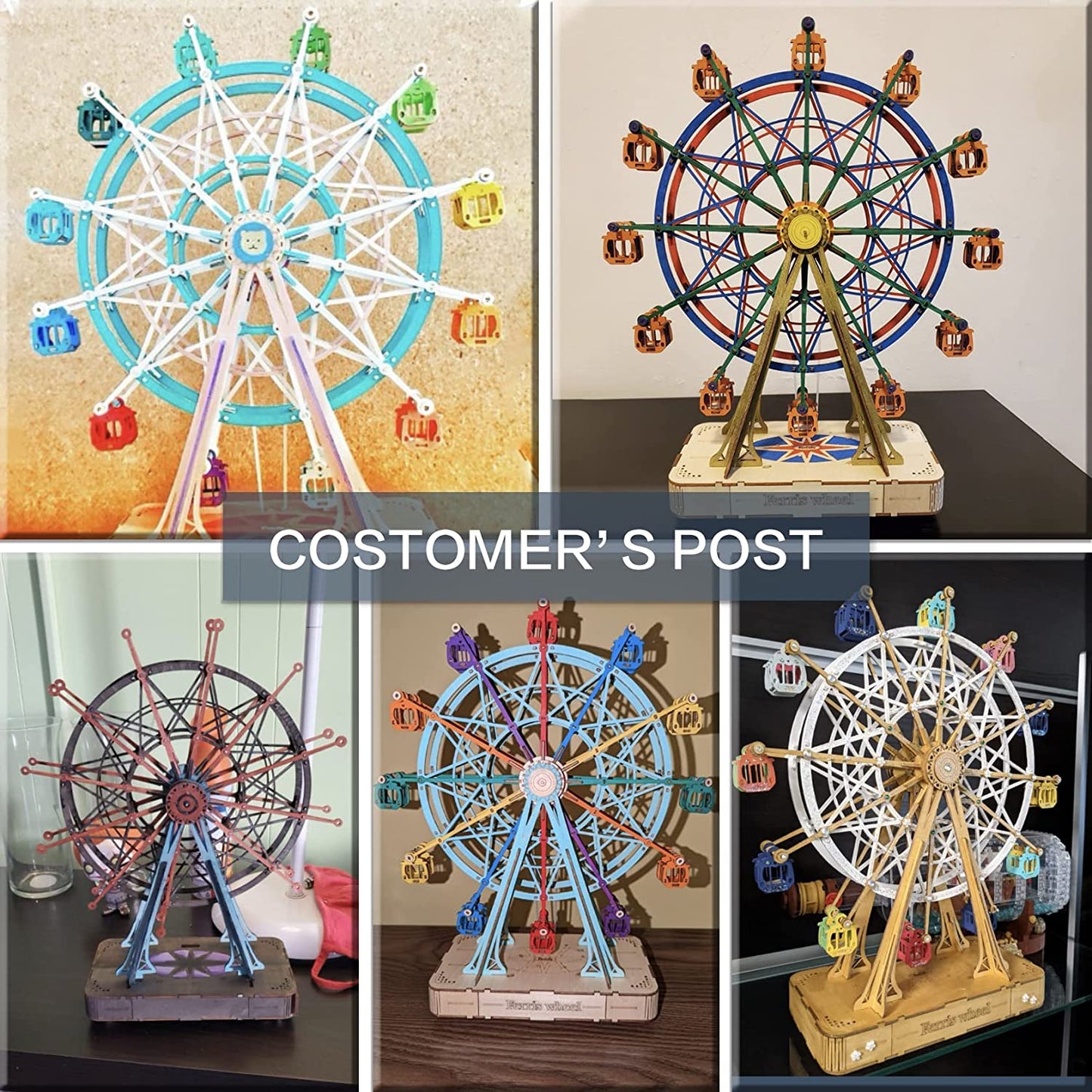 Skorter | DIY Wood Rotating Ferris Wheel Model With Playing Music Toys