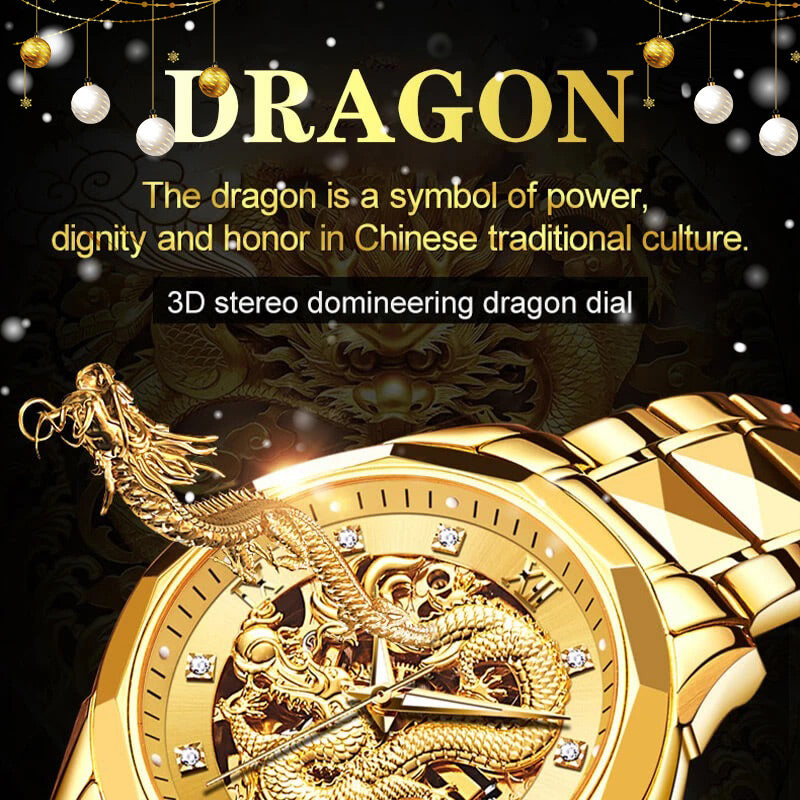 Skorter | Embossed Golden Dragon Watch