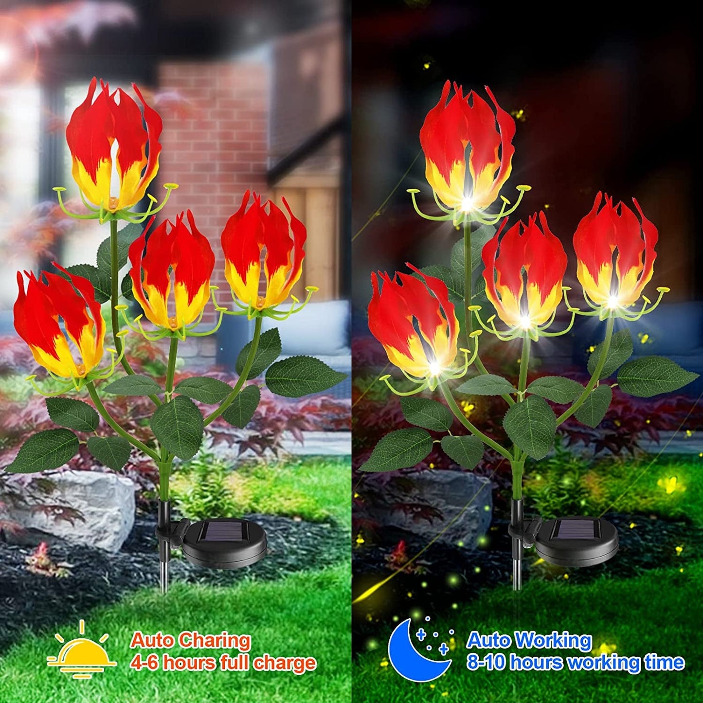 Skørter | Sun Garden Light, Latest Version Garland Lily Sunflower Light Outdoor Solar Stake Decorative Lights for the Garden, Pathway, Patio, Front Yard Outdoor Decoration