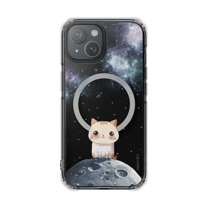 Skorter | Fluff's - Cosmo the Cat in Space Magnetic Clear Case for iPhone Series