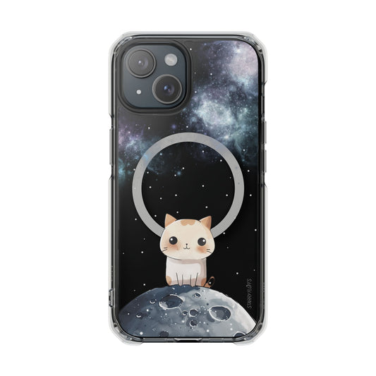 Skorter | Fluff's - Cosmo the Cat in Space Magnetic Clear Case for iPhone Series