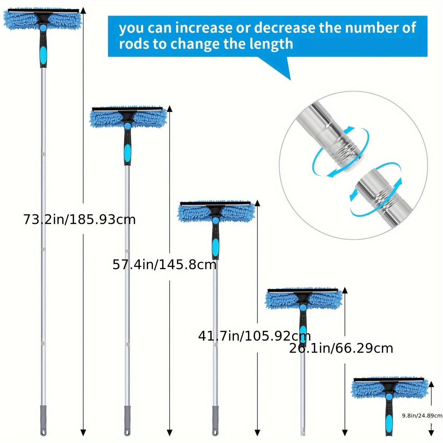Skorter | Crystal Clear Window Cleaner – Professional 2-in-1 Telescopic Window and Glass Cleaning System
