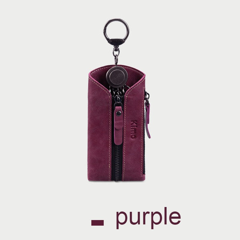 Skorter | 7-in-1 Portable Leather Key Case with Zipper Coin Purse, for Men & Women