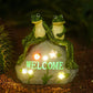 Skørter | Solgartn statue with succulents and LED lamps, outdoor garden decor