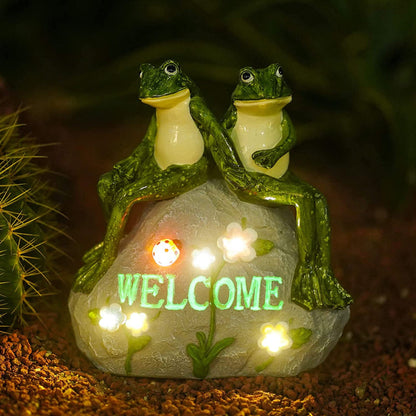 Skørter | Solgartn statue with succulents and LED lamps, outdoor garden decor