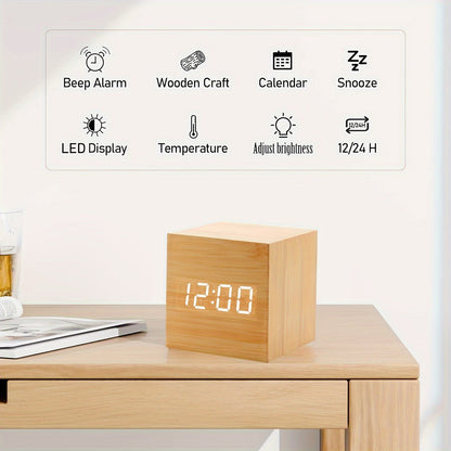 Skorter | WoodTime - Wooden Alarm Clock with LED Display
