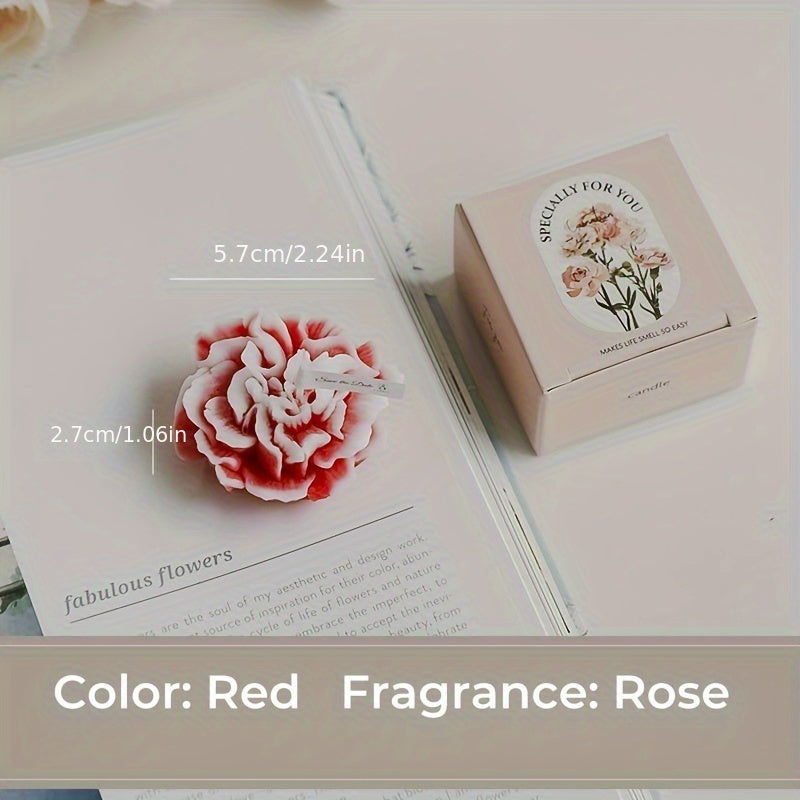 Skorter | 1pc Carnation Scented Candle – Decorative Candle for Mother's Day, Valentine's Day and Christmas