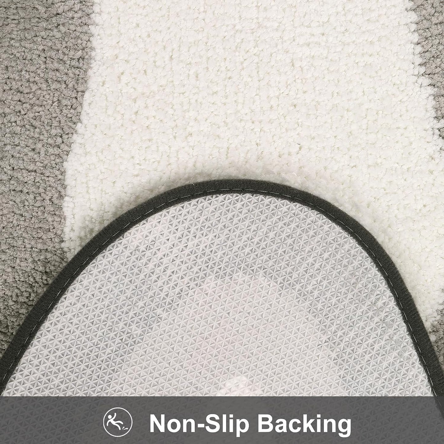 Skorter | Black Gradient Bath Mats, Carpet for Bathrooms, Cute Non-Slip Irregular Carpet for Shower Room