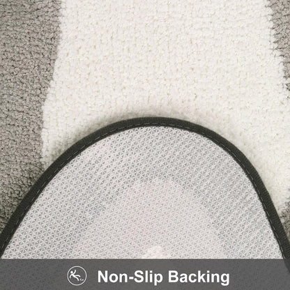 Skorter | Black Gradient Bath Mats, Carpet for Bathrooms, Cute Non-Slip Irregular Carpet for Shower Room