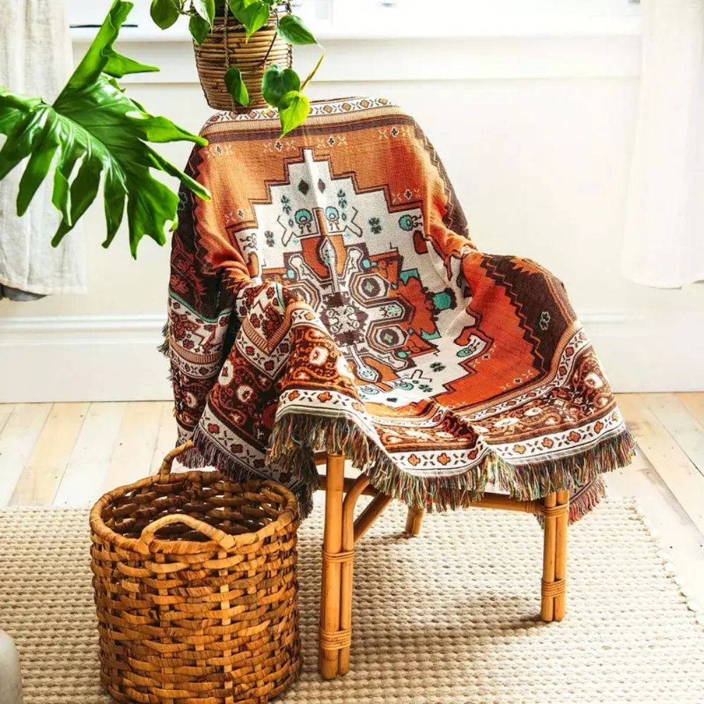 Skorter | Boho Chic Patterned Throw Blanket