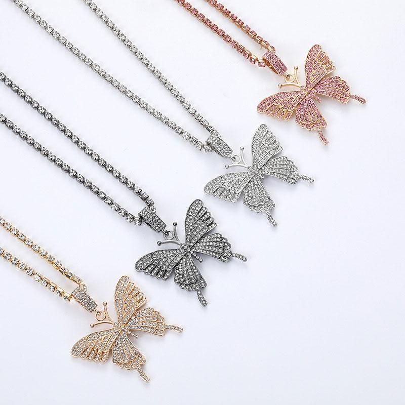 Skorter | Crystal Pave Butterfly Pendant Necklace