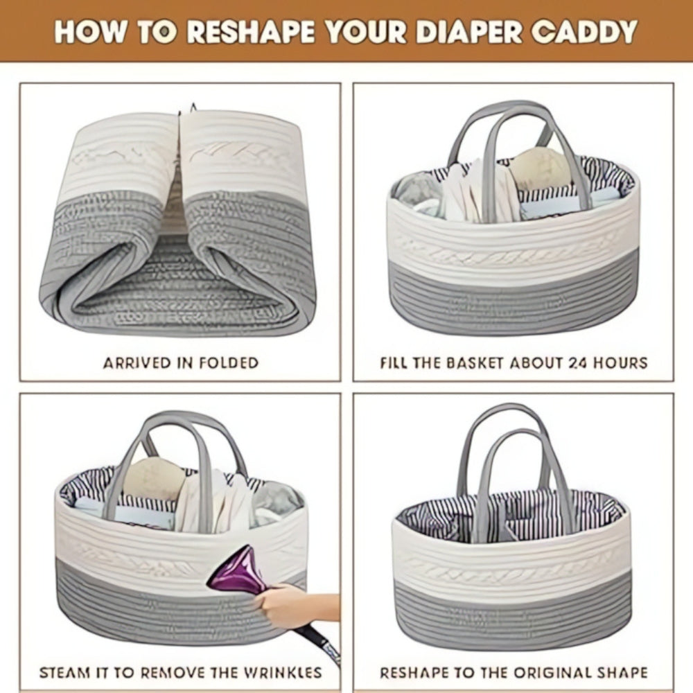 Skorter | Braided Grey Baby Essentials Organizer