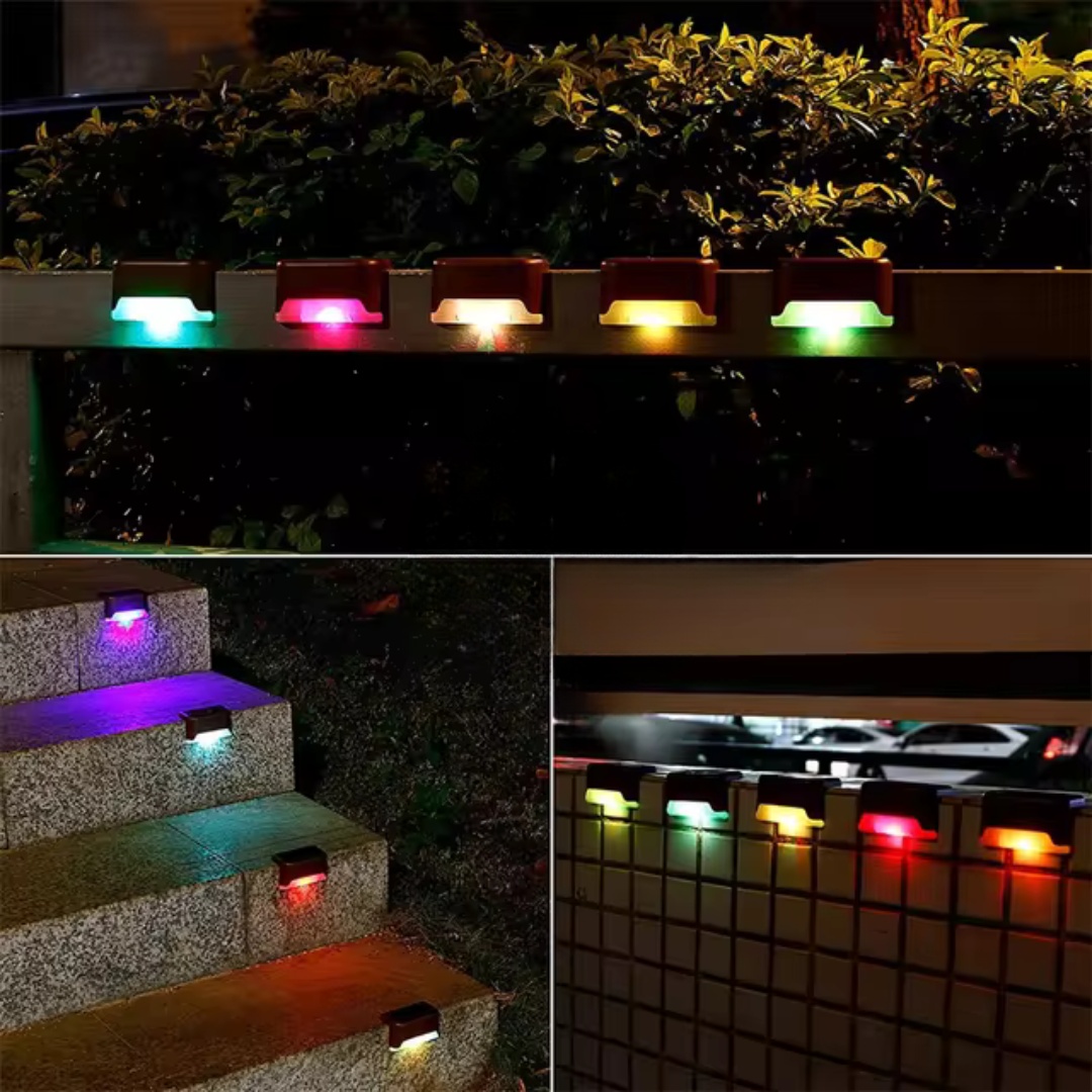 Skorter | Self-Adhesive Solar Outdoor Lights – Waterproof Wall-Mounted LED Step Lamps for Gardens, Patios & Pathways