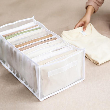 skorter | 7 Grid Wardrobe Clothing Mesh Divider Set Organizer