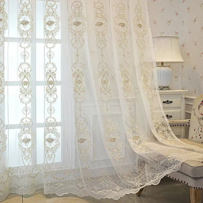 Skorter | Elyvia Embroidered Classic Sheer Lace Curtain