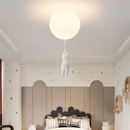 Skorter | CloudBear Kids Ceiling Light – Bear & Balloon LED Pendant Lamp for Nursery and Bedroom Decor