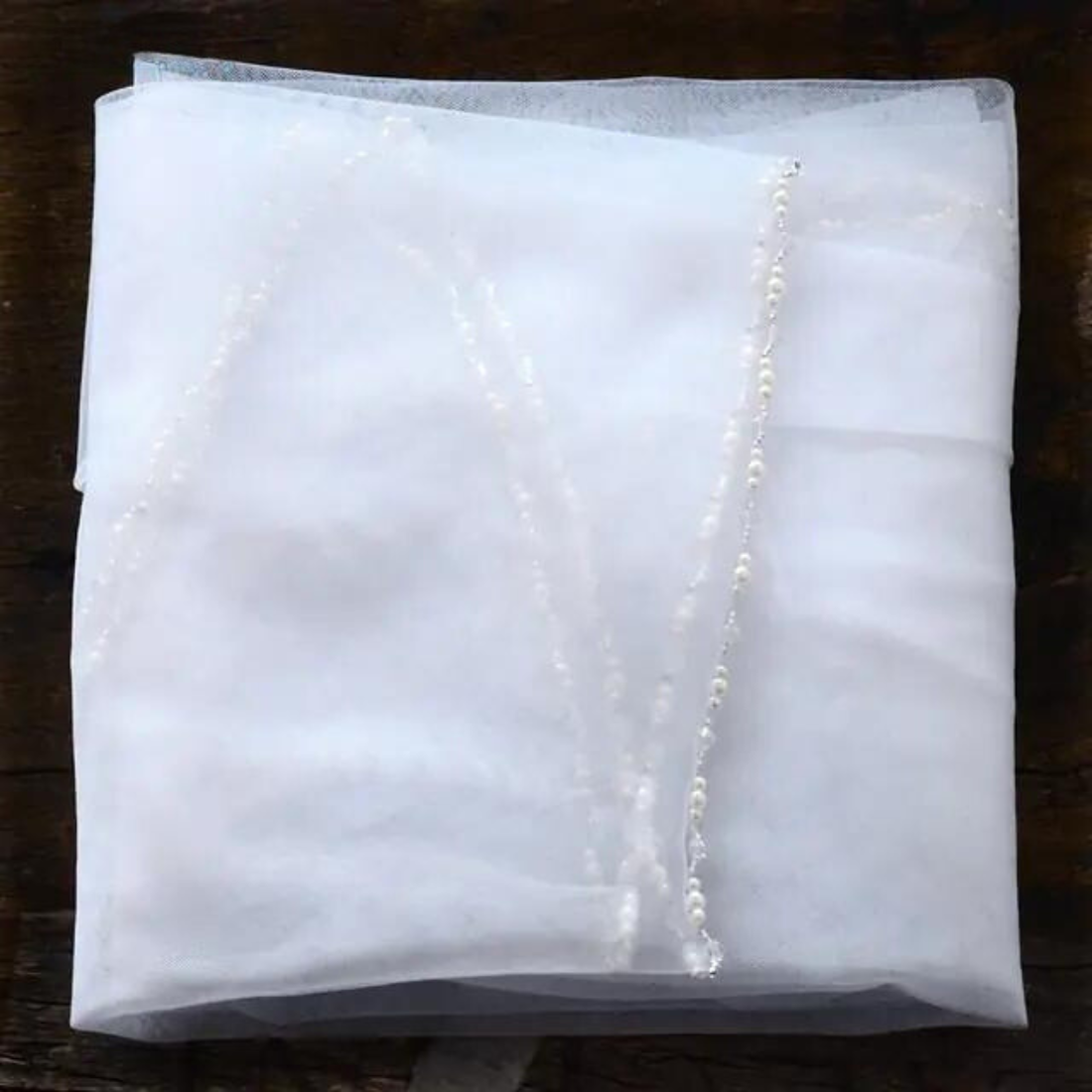 Skorter | Long Bridal Veil Crystal Pearls