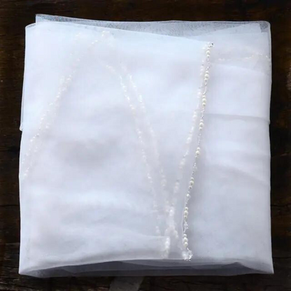Skorter | Long Bridal Veil Crystal Pearls