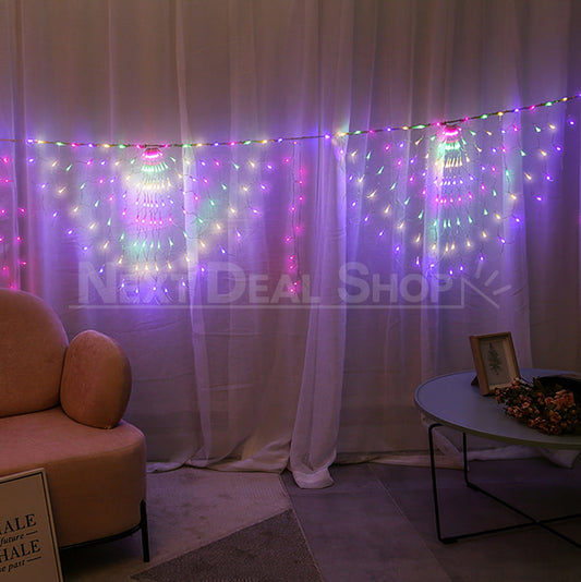 Skorter | 9.84ft LED Peacock Pattern Curtain String Lights (Extendable)