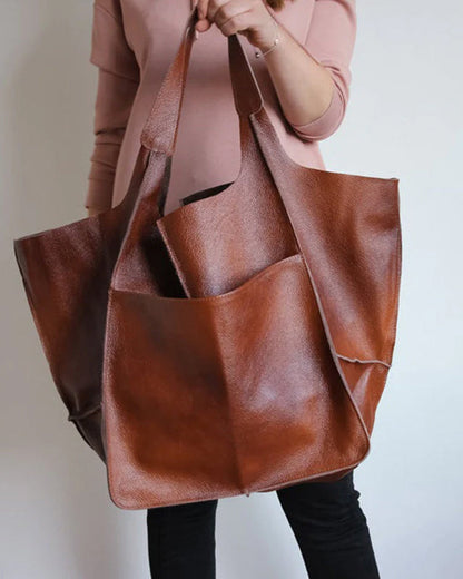 Skorter | Chic & Sustainable Leather Bag with Large Capacity - Elegant, Versatile Women's Handbag