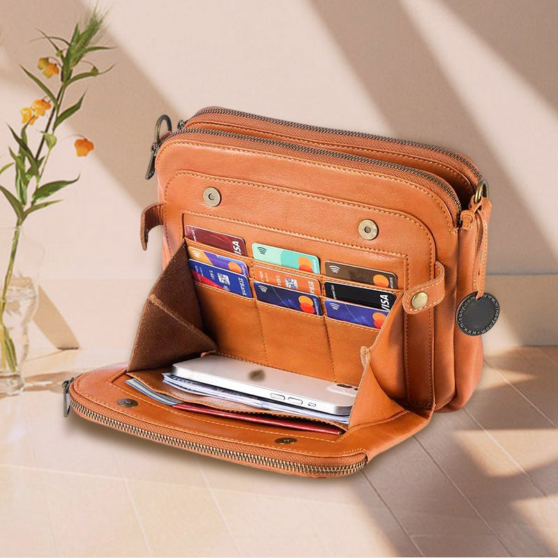 Skorter | Three-Layer-Leather-Crossbody-Shoulder- & Clutch-Bag