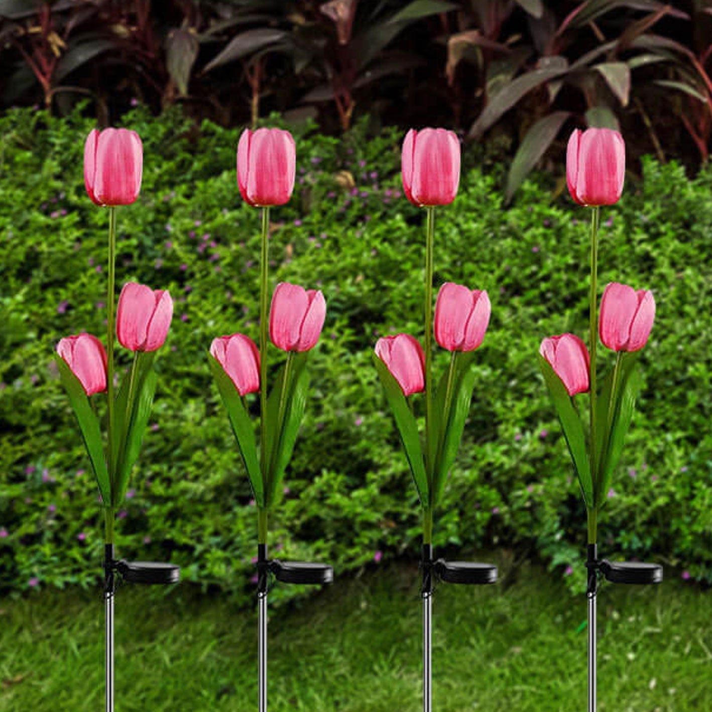Skorter | Solar Tulip Lawn Light Outdoor Garden LED Tulip Flower Light Ground Stake Landscape Light