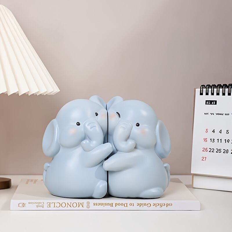 Skorter | AnimalDecor - Set of Cute Animal Bookends - Duck, Elephant, Panda