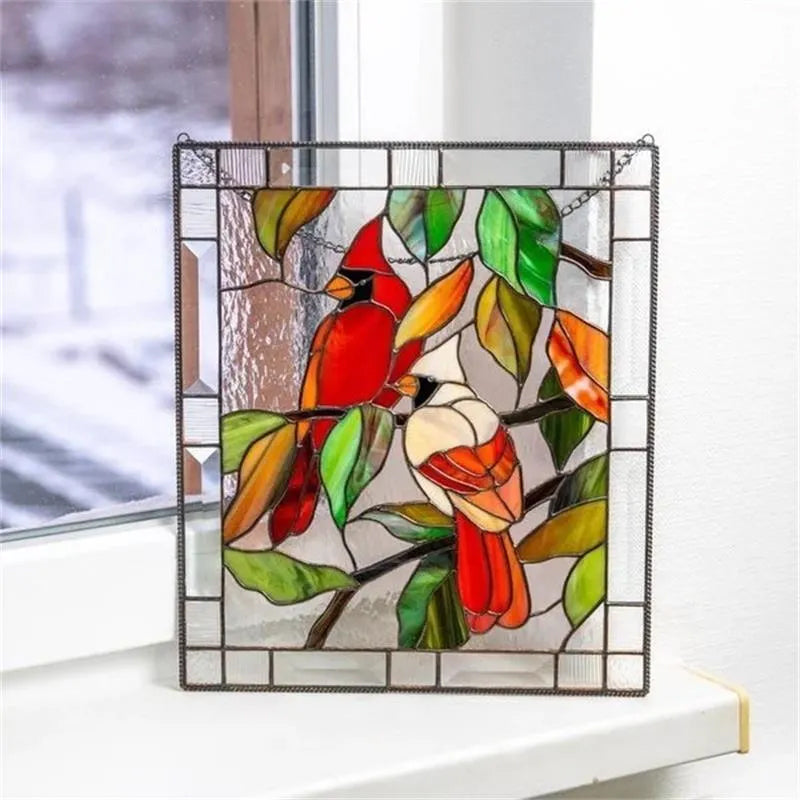 skorter | Cardinal Stained Glass Window Panel