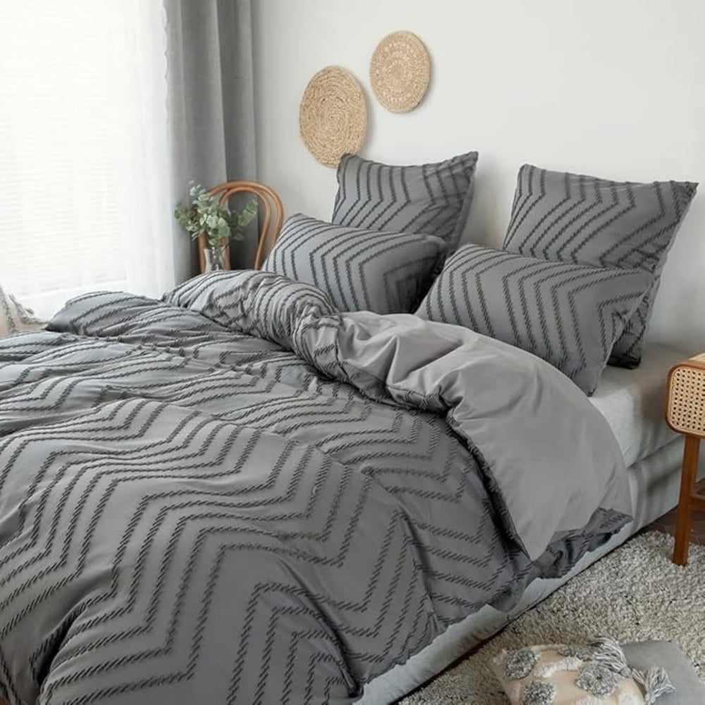 Skorter | Chevron Plush Quilt Cover | 3pcs Set