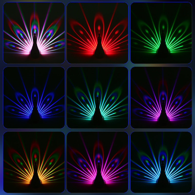 Skorter | GlowyPeacock – Colourful 3D Wall Lamp with Remote Control and Timer