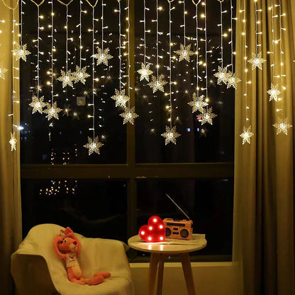 skorter | Curtain Snowflake Led String Lights