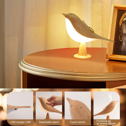 Skorter | BrightNest - USB Rechargeable LED Bird Table Lamp with Touch Dimming