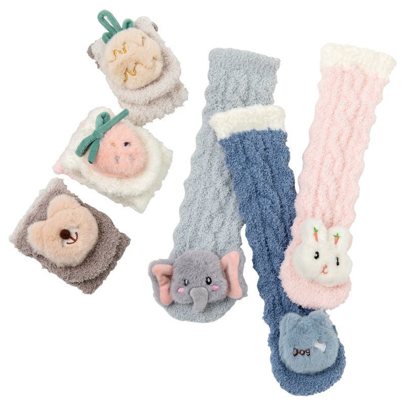 Skorter | A Pair of Baby Cute Coral Fleece Socks
