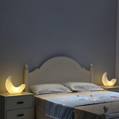 Skorter | MoonGlow - Art Deco Half Moon Night Lamp, Battery Operated with Switch