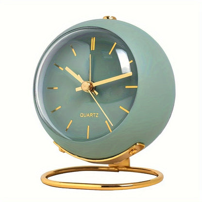 Skorter | Retro Analog Alarm - Silent Non-Ticking Metal Clock