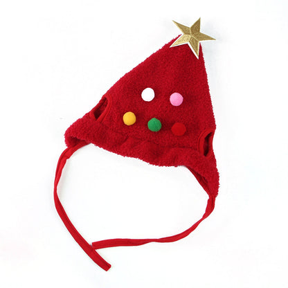 Skorter | Christmas Pet Hat with Fluff and Golden Edge