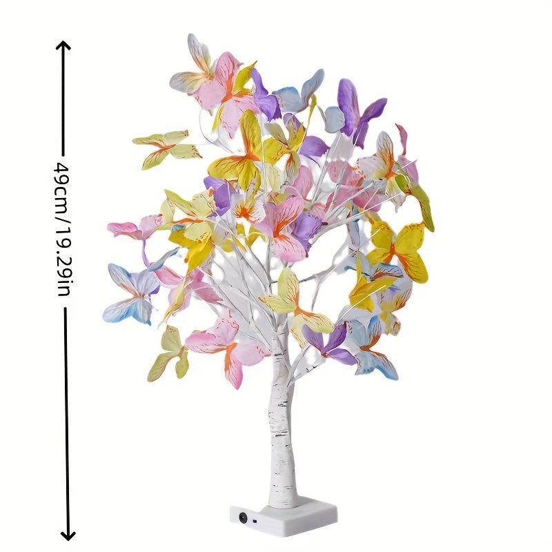 Skorter | GlowBirch - Elegant LED Birch Butterfly Lamp for Room and Festive Atmosphere