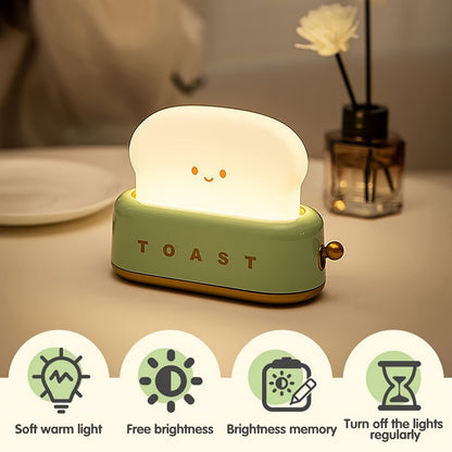 Skorter | LumiToast - Sweet USB Rechargeable LED Toaster Table Lamp, 3000K Warm Light