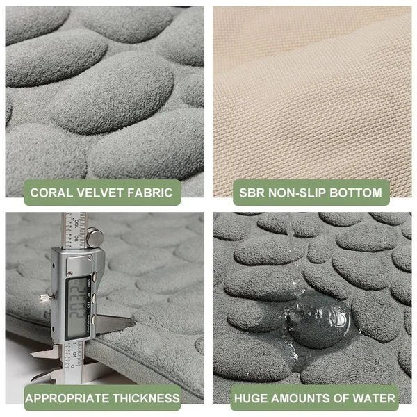 Skorter | Cobblestone Embossed Bathroom Bath Mat