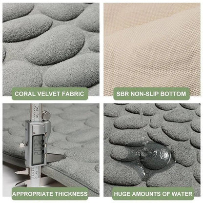 Skorter | Cobblestone Embossed Bathroom Bath Mat