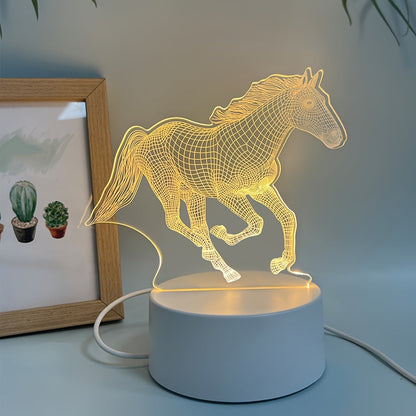Skorter | DyrLys - Geometric Horse Night Lamp, USB-powered LED Table Lamp