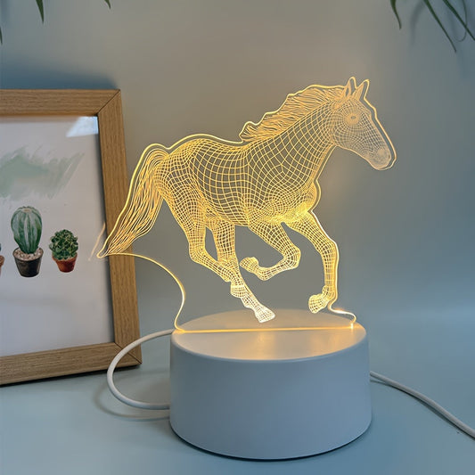 Skorter | DyrLys - Geometric Horse Night Lamp, USB-powered LED Table Lamp