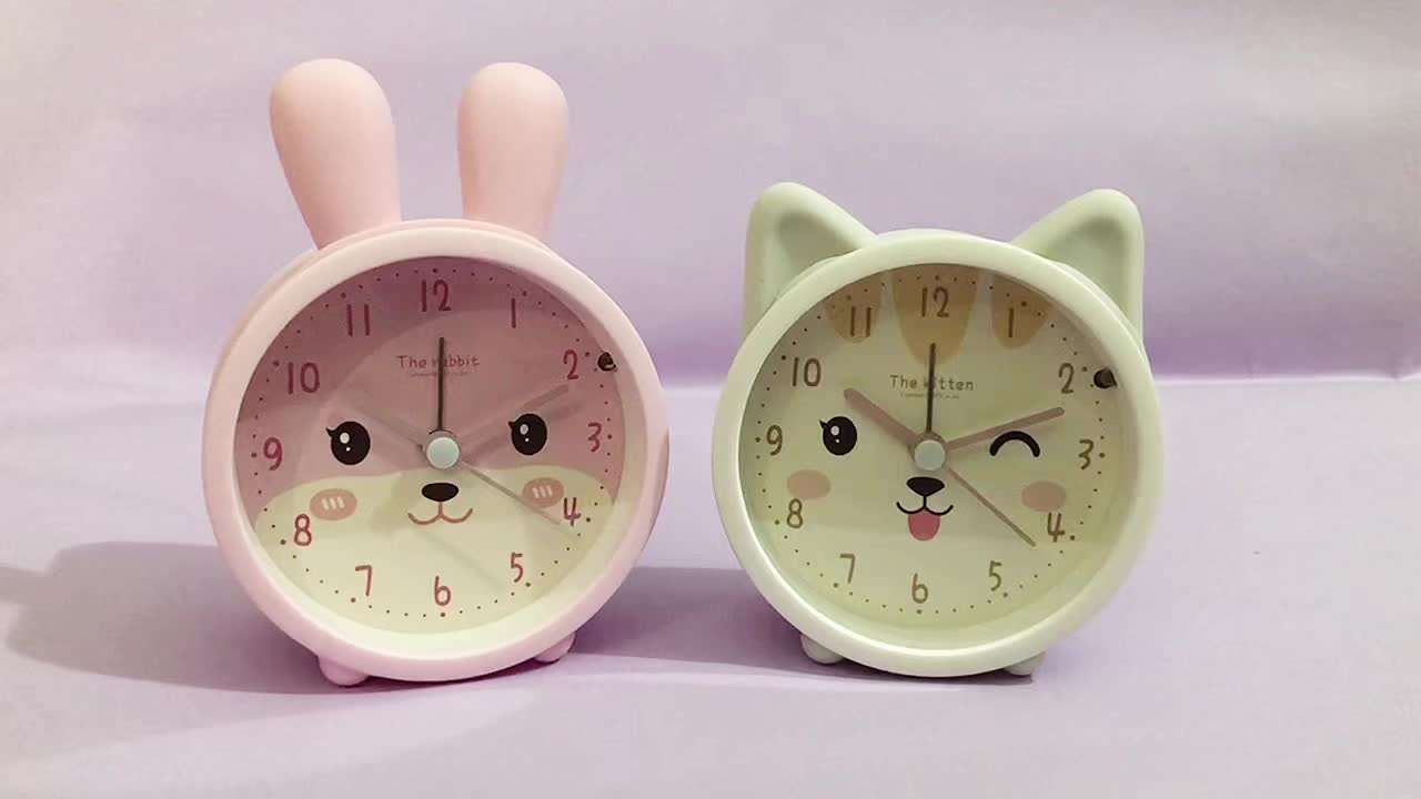 Skorter | Children's Alarm Clock with Night Light – Quiet, Rabbit Pattern & Compact Design