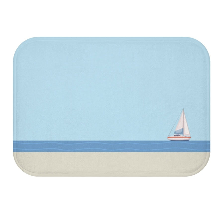Skorter | Boat in the Ocean Bath Mat