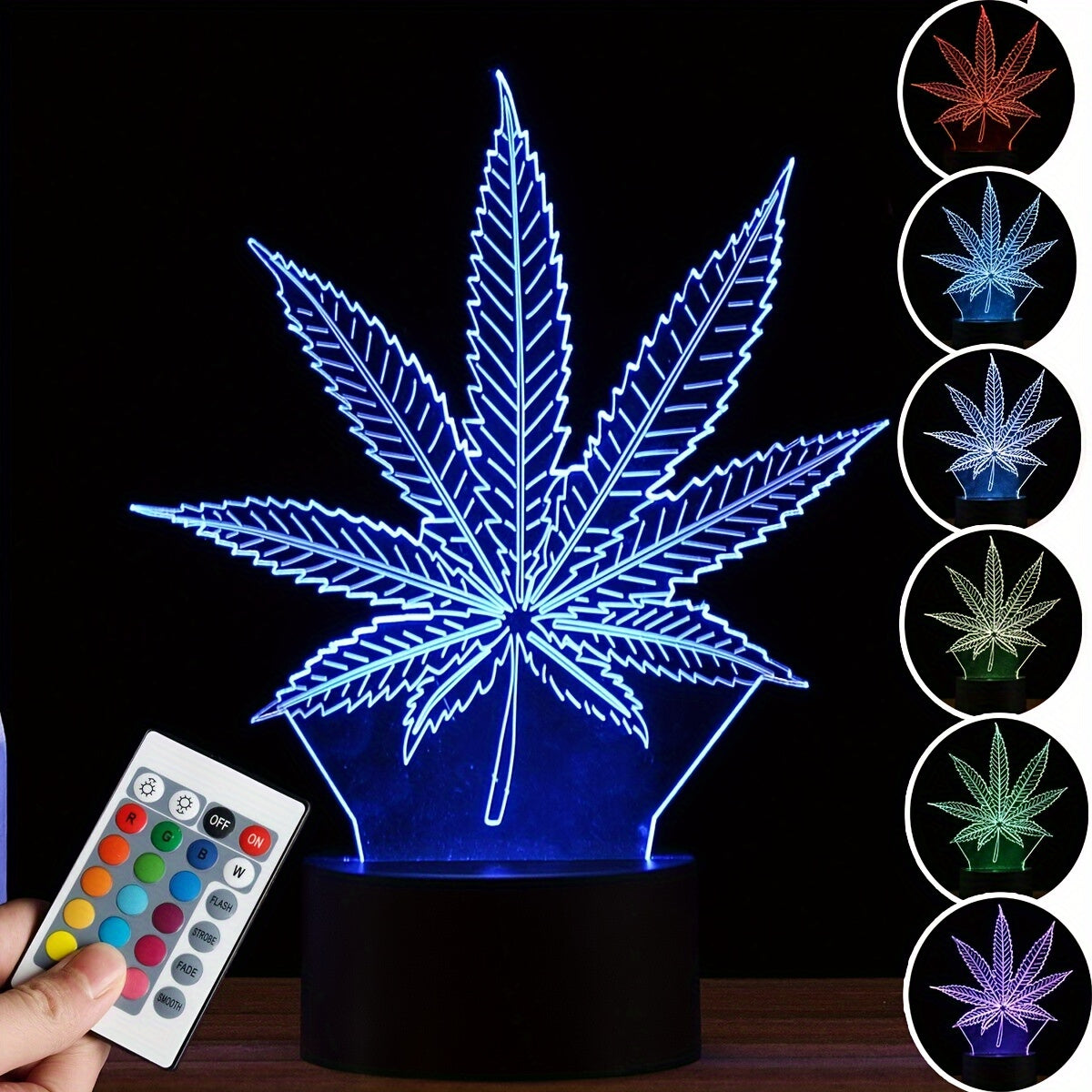 Skorter | Hemp Leaf - 3D Night Lamp Acrylic Table Lamp
