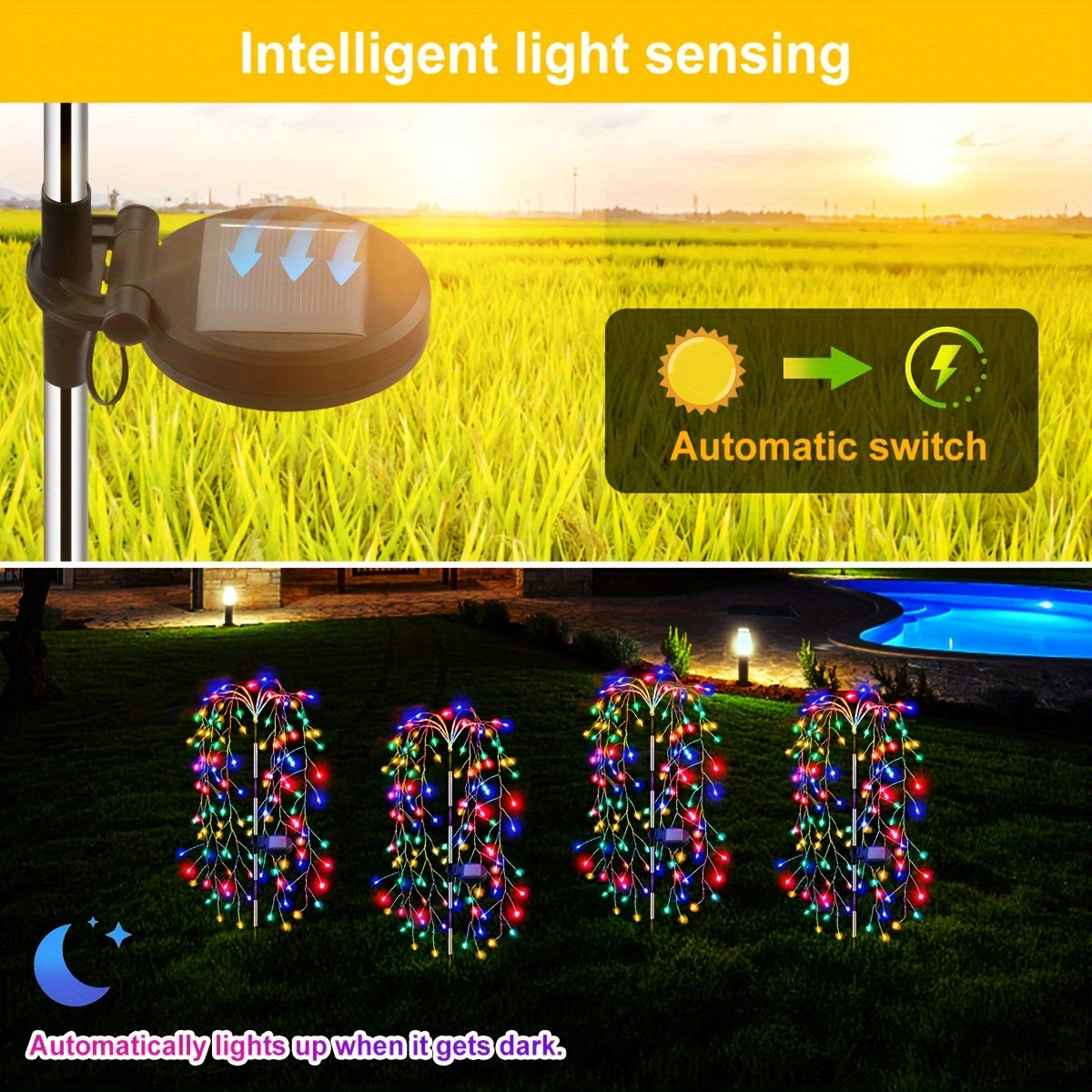Skorter | SolarGlimmer - Firework LED Garden Lighting on Solar Energy with 8 Light Modes